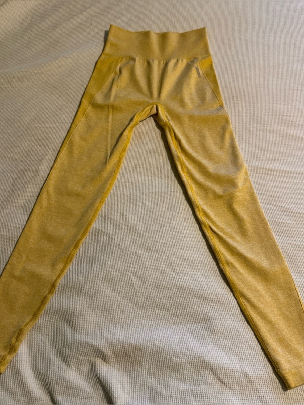 Gymshark Yellow Seamless Leggings XS High Waisted Sculpting Activewear